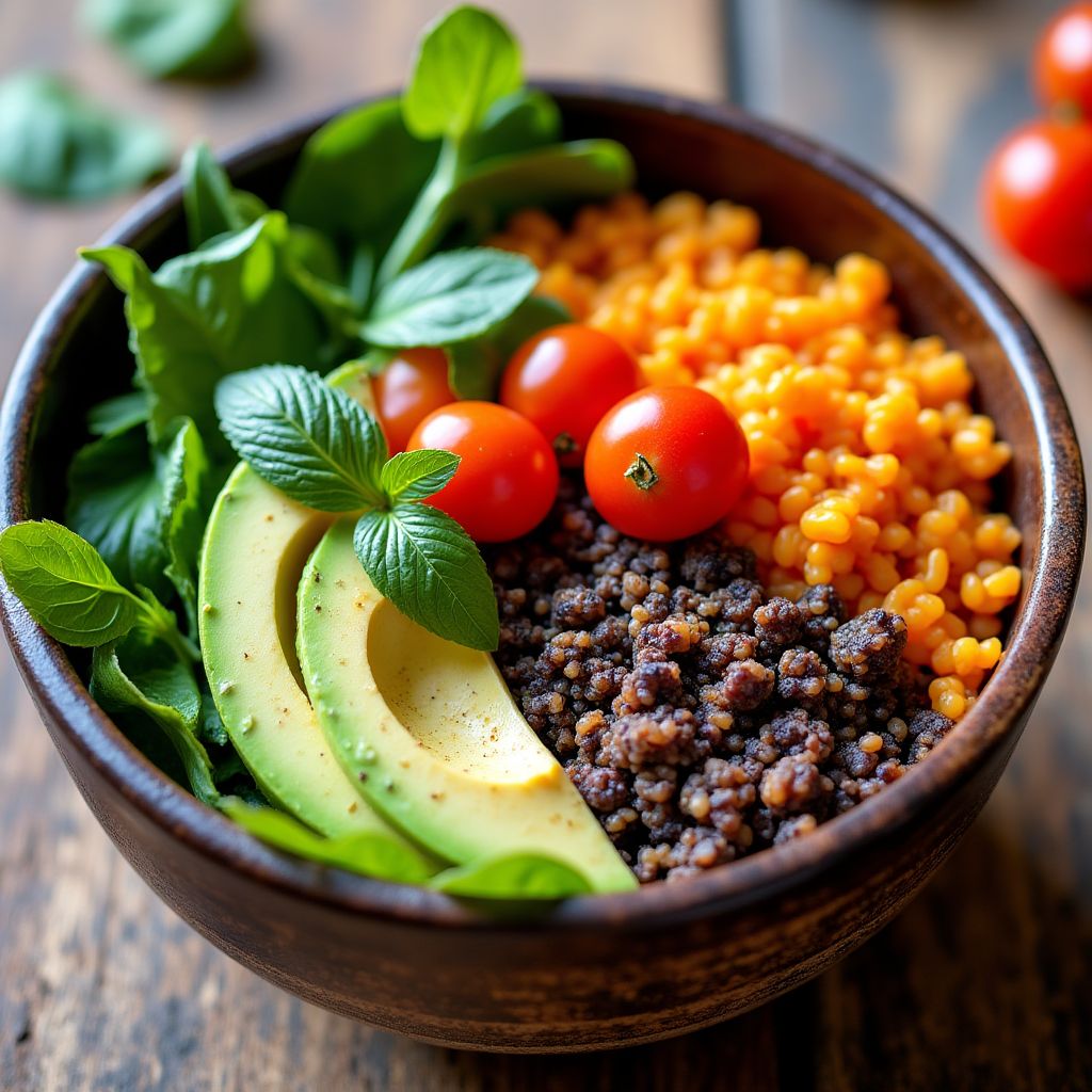Plato de ensalada de quinua
